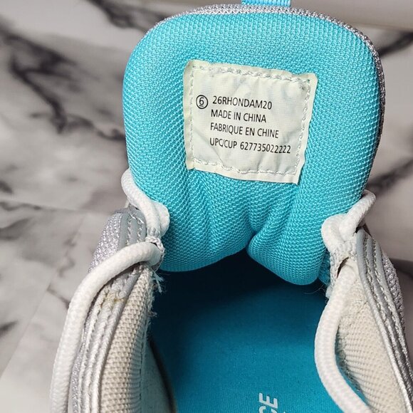 ATHLETIC WORKS WOMENS SIZE 6 BLUE AND GREY MEMORY FOAM SNEAKERS - Picture 12 of 15